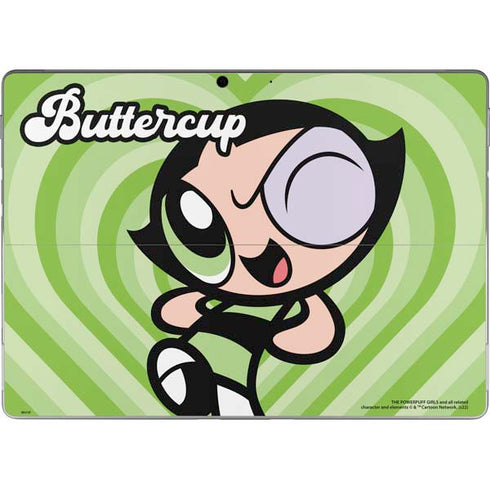 Cartoon Network Powerpuff Girls Buttercup Green Hearts Surface Pro 8 Skin