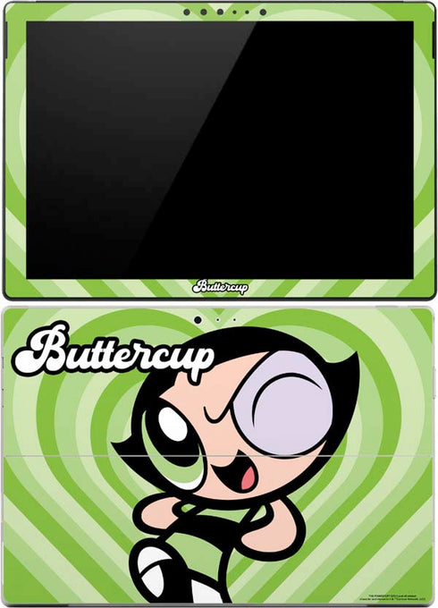 Cartoon Network Powerpuff Girls Buttercup Green Hearts Surface Pro (2017) Skin