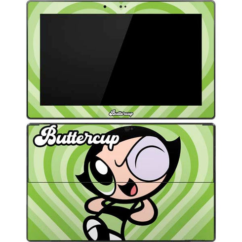 Cartoon Network Powerpuff Girls Buttercup Green Hearts Surface Pro Tablet Skin