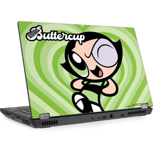 Cartoon Network Powerpuff Girls Buttercup Green Hearts Lenovo ThinkPad Skin