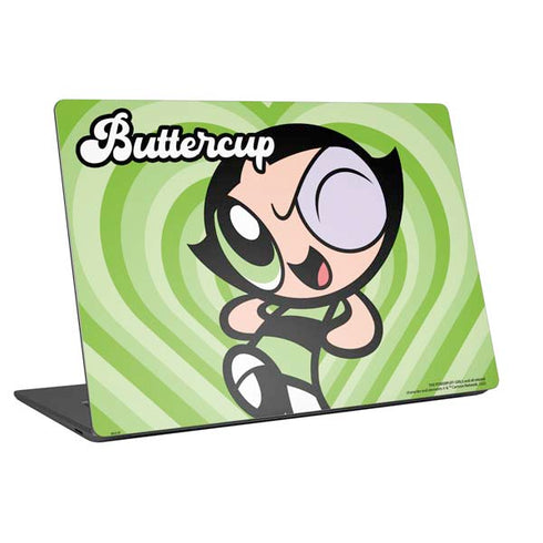 Cartoon Network Powerpuff Girls Buttercup Green Hearts Universal Laptop 11in (8.8 x 6.2in) Skin