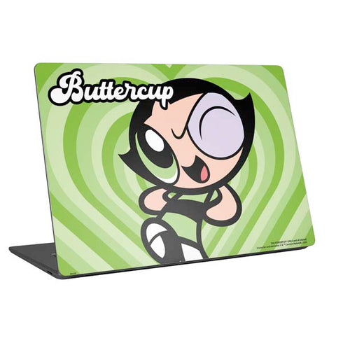 Cartoon Network Powerpuff Girls Buttercup Green Hearts Universal Laptop 18in (14.6 x 10.6in) Skin