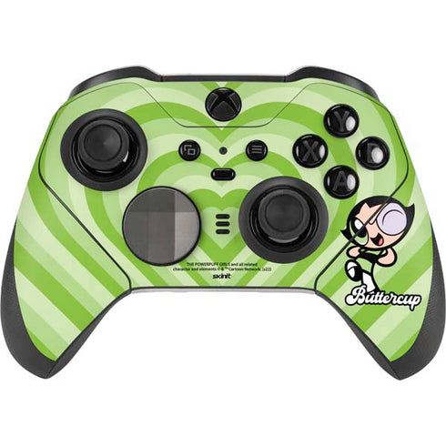 Cartoon Network Powerpuff Girls Buttercup Green Hearts Xbox Elite Wireless Controller Series 2 Skin