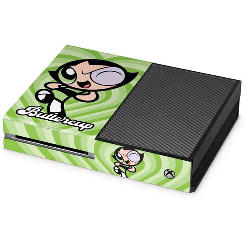 Cartoon Network Powerpuff Girls Buttercup Green Hearts Xbox One Console Skin