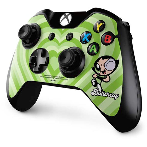 Cartoon Network Powerpuff Girls Buttercup Green Hearts Xbox One Controller Skin