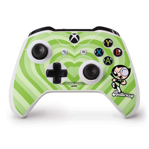 Cartoon Network Powerpuff Girls Buttercup Green Hearts Xbox One S Controller Skin