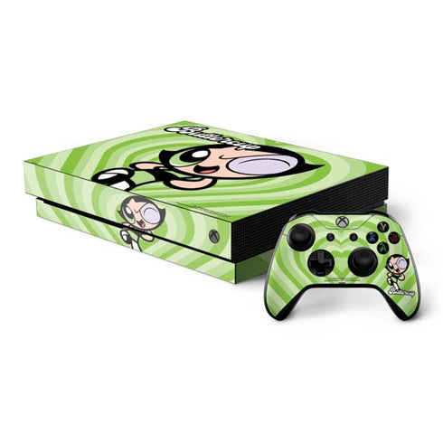 Cartoon Network Powerpuff Girls Buttercup Green Hearts Xbox One X Bundle Skin