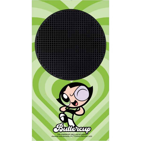 Cartoon Network Powerpuff Girls Buttercup Green Hearts Xbox Series S Console Skin