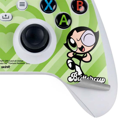 Cartoon Network Powerpuff Girls Buttercup Green Hearts Xbox Series S Controller Skin