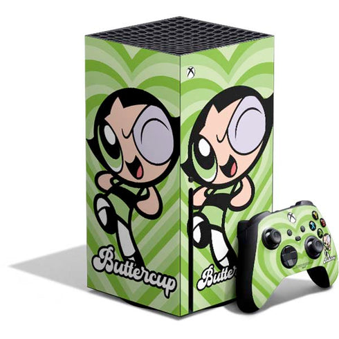Cartoon Network Powerpuff Girls Buttercup Green Hearts Xbox Series X Bundle Skin