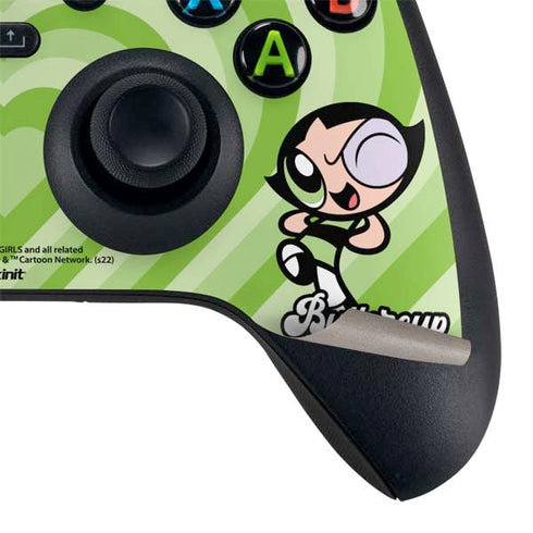 Cartoon Network Powerpuff Girls Buttercup Green Hearts Xbox Series X Controller Skin