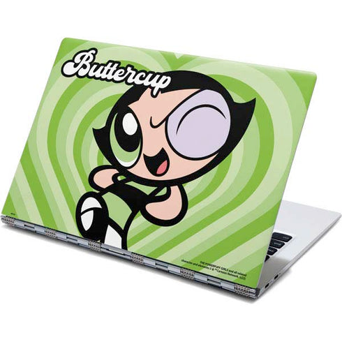 Cartoon Network Powerpuff Girls Buttercup Green Hearts Yoga 910 2-in-1 14in Touch-Screen Skin