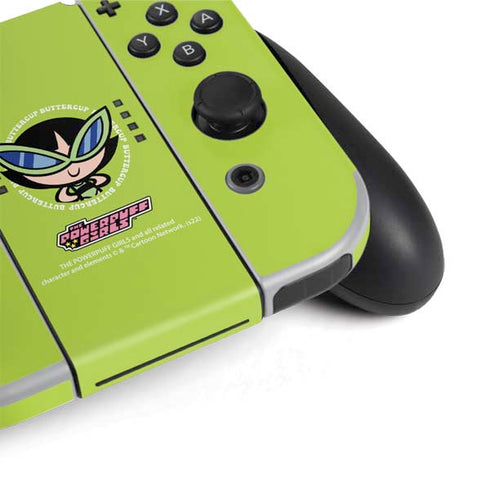 Cartoon Network Powerpuff Girls Buttercup Nintendo Switch OLED (2021) Skin