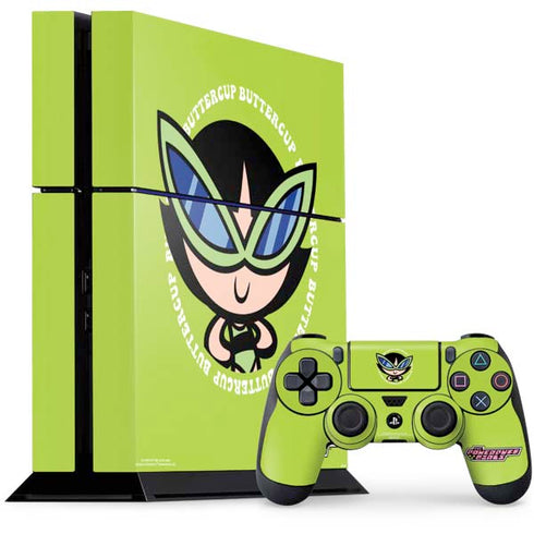Cartoon Network Powerpuff Girls Buttercup PS4 Console and Controller Bundle Skin