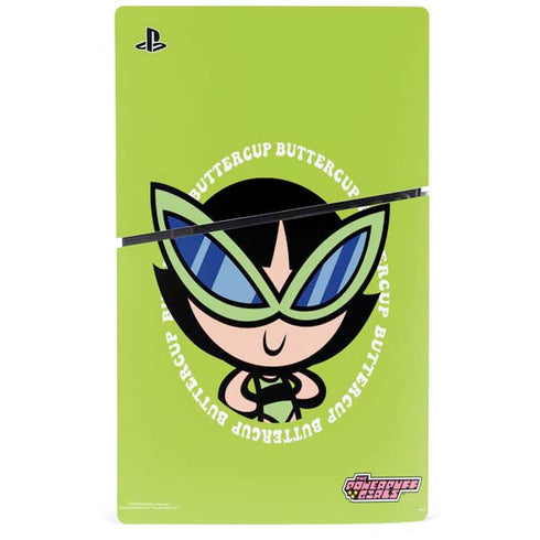 Cartoon Network Powerpuff Girls Buttercup PS5 Slim Disk Bundle Skin