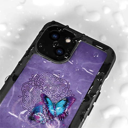 Butterfly Celtic Knot by Brigid Ashwood iPhone 15 Plus Waterproof Case