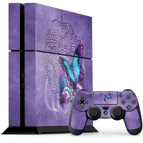 Brigid Ashwood Butterfly Celtic Knot PS4 Console and Controller Bundle Skin
