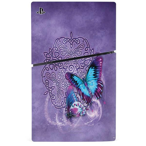 Butterfly Celtic Knot by Brigid Ashwood PS5 Slim Disk Bundle Skin