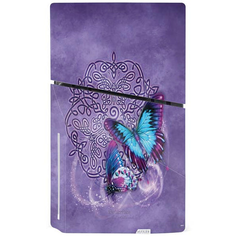 Butterfly Celtic Knot by Brigid Ashwood PS5 Slim Disk Bundle Skin