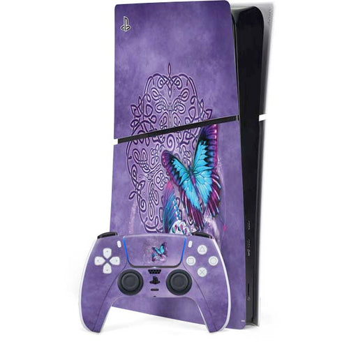 Butterfly Celtic Knot by Brigid Ashwood PS5 Slim Digital Edition Console Skin