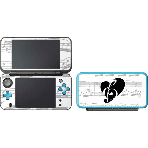 BW Musical Notes Nintendo 2DS XL (2017) Skin