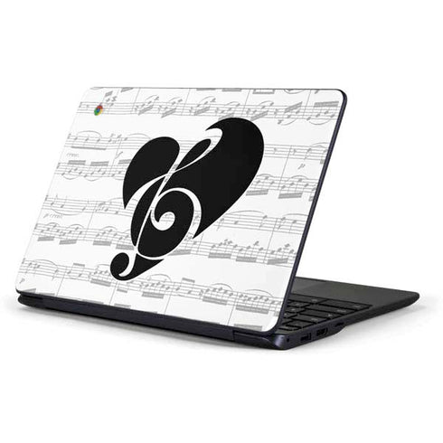 BW Musical Notes Samsung Chromebook Skin