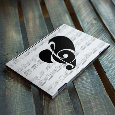 BW Musical Notes HP Envy Skin