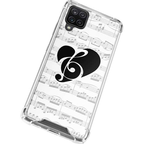BW Musical Notes Galaxy A12 Clear Case