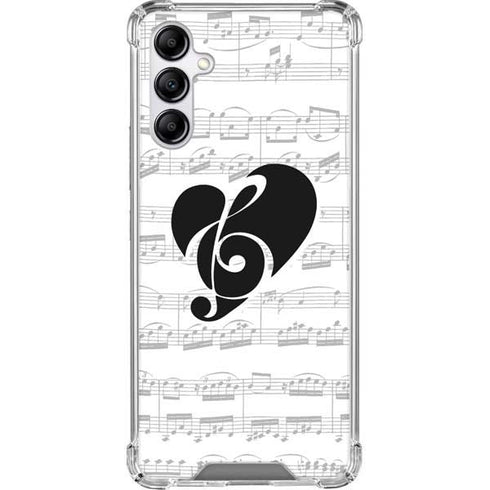 BW Musical Notes Galaxy A14 5G Clear Case