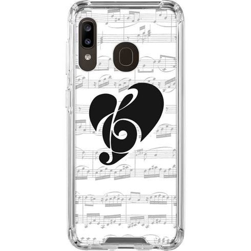 BW Musical Notes Galaxy A30 Clear Case