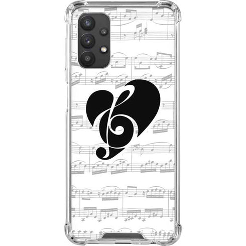BW Musical Notes Galaxy A32 5G Clear Case