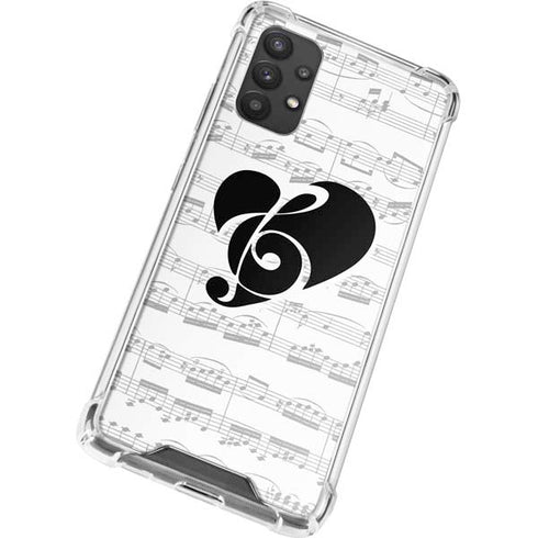 BW Musical Notes Galaxy A32 5G Clear Case