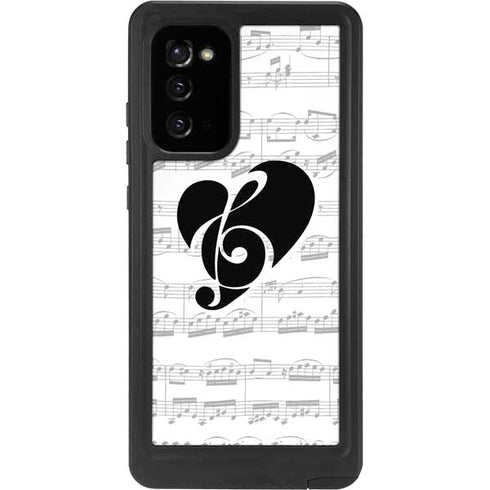BW Musical Notes Galaxy Note20 5G Waterproof Case