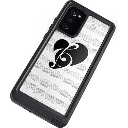 BW Musical Notes Galaxy Note20 5G Waterproof Case