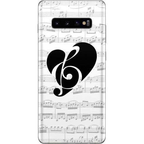 BW Musical Notes Galaxy S10 Plus Skin