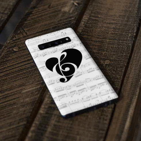 BW Musical Notes Galaxy S10 Plus Skin