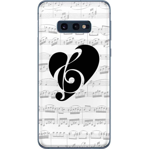 BW Musical Notes Galaxy S10e Skin