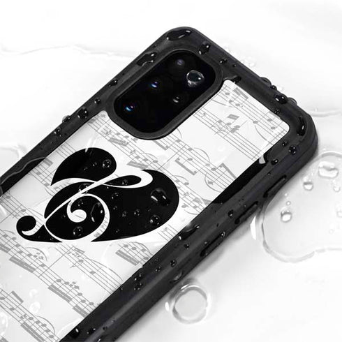 BW Musical Notes Galaxy S20 Plus Waterproof Case