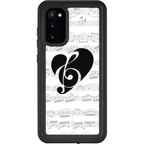 BW Musical Notes Galaxy S20 Waterproof Case
