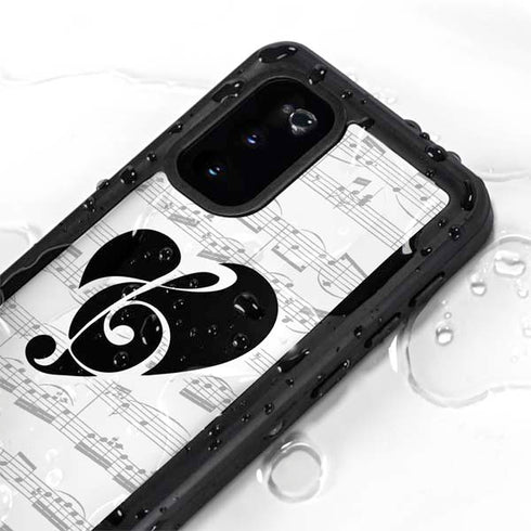 BW Musical Notes Galaxy S20 Waterproof Case