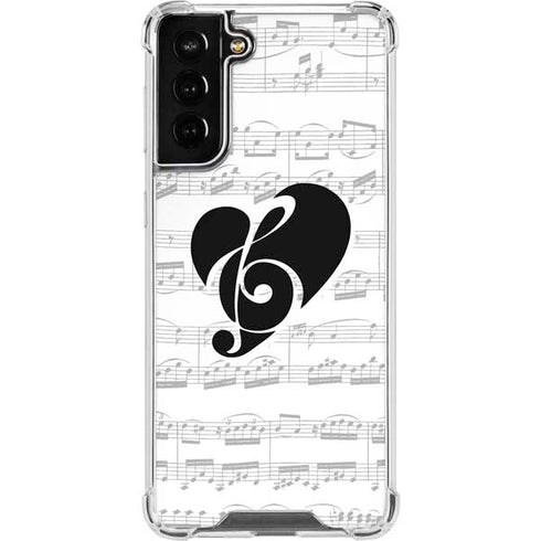BW Musical Notes Galaxy S21 FE Clear Case