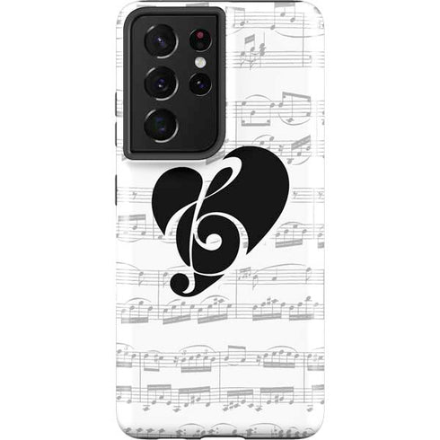 BW Musical Notes Galaxy S21 Ultra 5G Pro Case