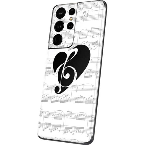 BW Musical Notes Galaxy S21 Ultra 5G Skin