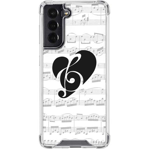 BW Musical Notes Galaxy S22 Clear Case
