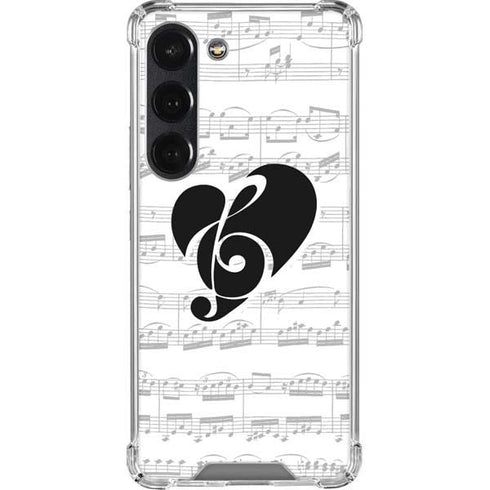 BW Musical Notes Galaxy S23 Clear Case