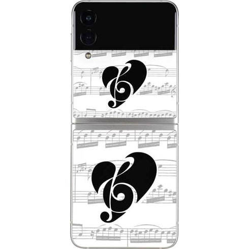 BW Musical Notes Galaxy Z Flip3 5G Skin