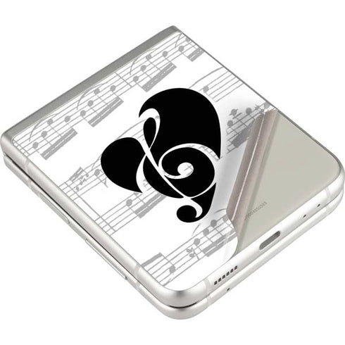 BW Musical Notes Galaxy Z Flip3 5G Skin