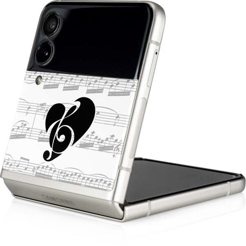 BW Musical Notes Galaxy Z Flip3 5G Skin