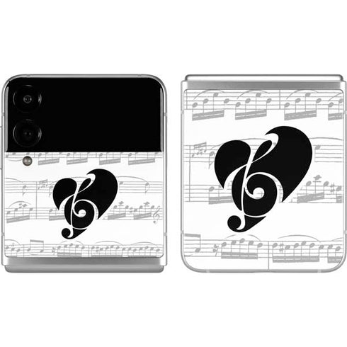 BW Musical Notes Galaxy Z Flip4 5G Skin
