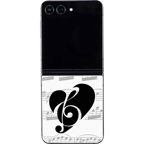 BW Musical Notes Galaxy Z Flip5 5G Skin
